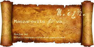 Maszarovits Éva névjegykártya